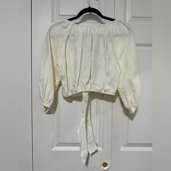 MONDAY - Linen Wrap Crop Top - Picture 6 of 6